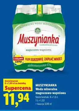 Lidl Woda mineralna Muszynianka magnezowo-wapniowa 6-pak oferta