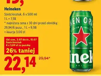 Lidl Piwo Heineken 6-pak oferta