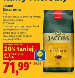 Lidl Kawa ziarnista Jacobs Café Crema Gold oferta