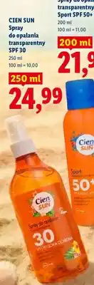 Lidl Spray do opalania transparentny Cien Sun SPF 30 oferta