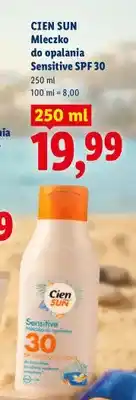 Lidl Mleczko do opalania Sensitive Cien Sun SPF 30 oferta