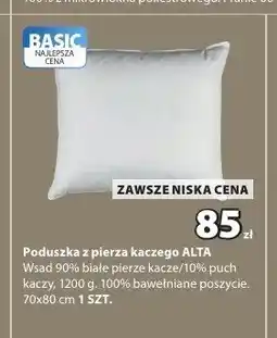 JYSK Poduszka z pierza kaczego Alta 70x80 cm oferta