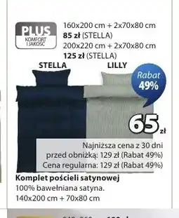 JYSK Komplet pościeli satynowej STELLA oferta