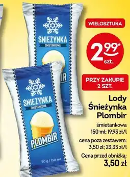 Żabka Lody Śnieżynka Plombir oferta