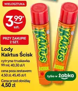 Żabka Lody Kaktus Ścisk cytryna-truskawka oferta