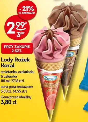 Żabka Lody Rożek Koral oferta