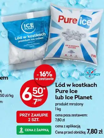 Żabka Lód w kostkach Pure Ice lub Ice Planet oferta