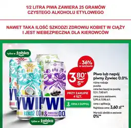 Żabka Piwo lub napój piwny Żywiec 0.0% oferta