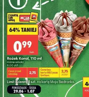 Biedronka Rożek Koral, 110 ml oferta
