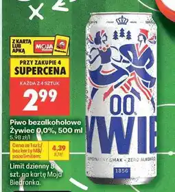 Biedronka Piwo bezalkoholowe Żywiec 0,0 500 ml oferta
