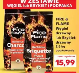 Kaufland FIRE & FLAME Węgiel drzewny lub Brykiet drzewny 2,5 kg opakowanie oferta