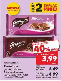 Kaufland GOPLANA Czekolada gorzka, mleczna 90 g opakowanie oferta
