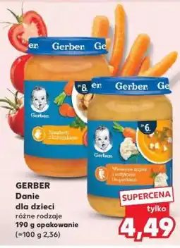 Kaufland GERBER Danie dla dzieci różne rodzaje 190 g opakowanie oferta