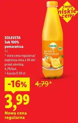 Lidl SOLEVITA Sok 100% pomarańcza oferta