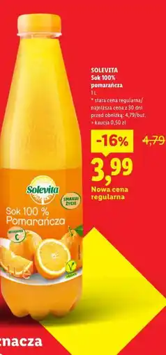 Lidl Solevita Sok 100% pomarańcza oferta