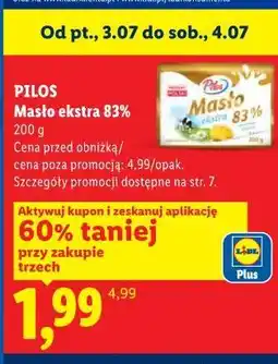Lidl PILOS Masło ekstra 83% oferta