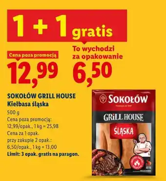 Lidl SOKOŁÓW GRILL HOUSE Kiełbasa śląska oferta