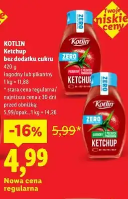 Lidl KOTLIN Ketchup bez dodatku cukru oferta