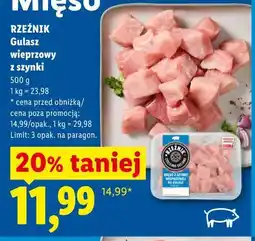 Lidl Rzeźnik Gulasz wieprzowy z szynki oferta