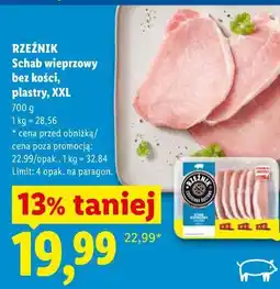 Lidl Rzeźnik Schab wieprzowy bez kości, plastry, XXL oferta