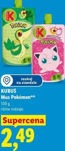 Lidl Kubuś Mus Pokémon oferta