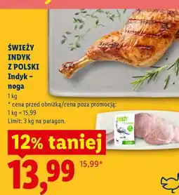 Lidl Świeży indyk z Polski - noga oferta