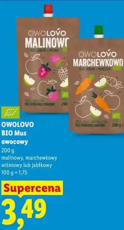 Lidl Owolovo BIO Mus owocowy oferta