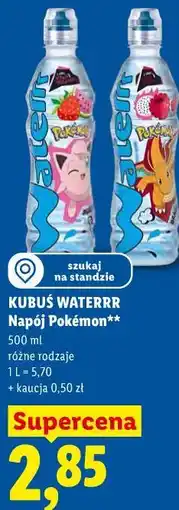 Lidl Kubuś Waterrr Napój Pokémon oferta