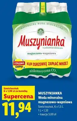 Lidl MUSZYNIANKA Woda mineralna magnezowo-wapniowa oferta