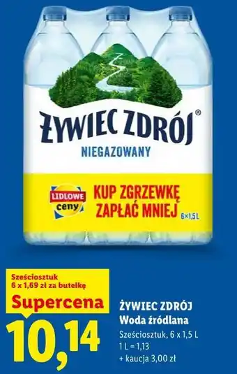 Lidl ŻYWIEC ZDRÓJ Woda źródlana oferta