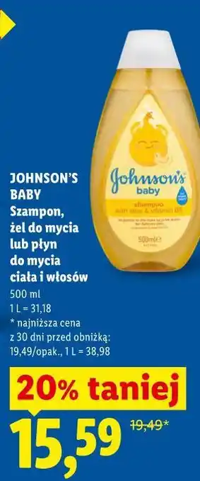 Lidl JOHNSON'S BABY Szampon, żel do mycia lub płyn do mycia ciała i włosów oferta