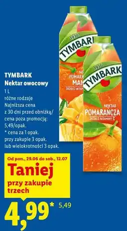 Lidl Tymbark Nektar owocowy oferta