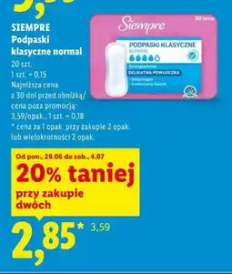Lidl SIEMPRE Podpaski klasyczne normal oferta