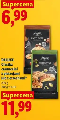 Lidl DELUXE Ciastka cantuccini z pistacjami lub z orzechami oferta