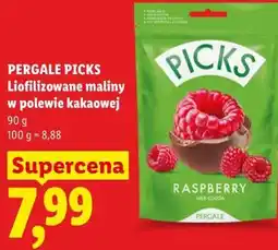 Lidl PERGALE PICKS Liofilizowane maliny w polewie kakaowej oferta