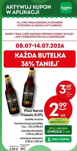 Żabka Piwo Karmi Classic 0.0% butelka zwrotna oferta
