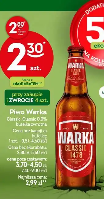 Żabka Piwo Warka Classic oferta