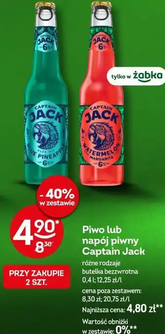 Żabka Piwo lub napój piwny Captain Jack oferta