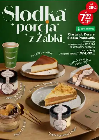 Żabka Ciasta lub Desery Słodka Pracownia oferta