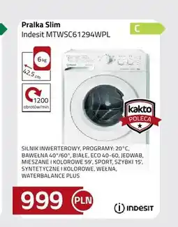 Kakto Pralka Slim Indesit MTWSC61294WPL oferta