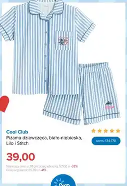 Smyk Piżama dziewczęca Cool Club biało-niebieska Lilo i Stitch oferta