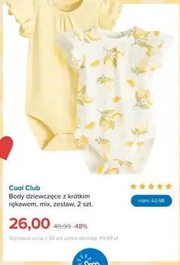 Smyk Body dziewczęce z krótkim rękawem Cool Club 2-pak oferta
