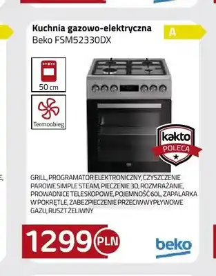 Kakto Kuchnia gazowo-elektryczna Beko FSM52330DX oferta