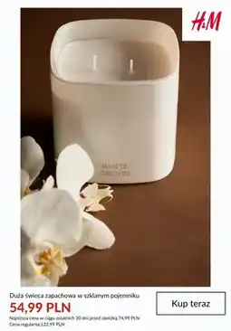 H&M Duża świeca zapachowa w szklanym pojemniku H&M White Orchid oferta