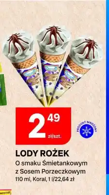Chorten Lody rożek o smaku śmietankowym z sosem porzeczkowym Koral oferta