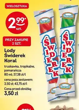 Żabka Lody Świderek truskawka Koral oferta