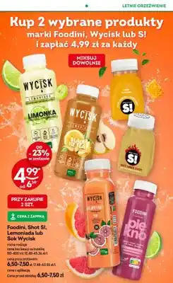 Żabka Produkty Foodini, Shot S!, Lemoniada lub Sok Wycisk oferta