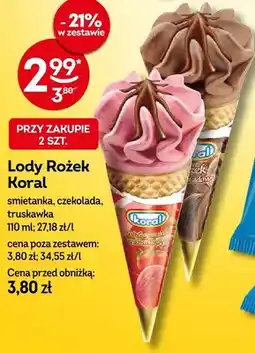Żabka Lody Rożek śmietanka Koral oferta