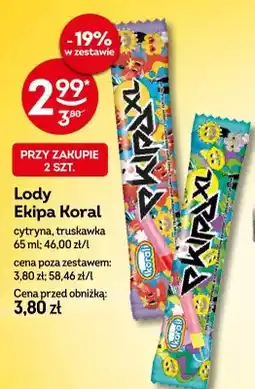 Żabka Lody Ekipa Koral truskawka oferta