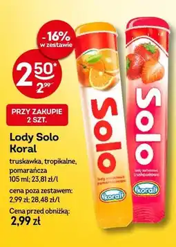 Żabka Lody Solo Koral truskawka oferta